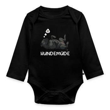 Hundemüde Cane Corso italienischer mastiff  - Baby Bio-Langarm-Body - Schwarz - Vorne