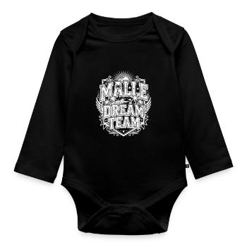 Malle Dream Team - Baby Bio-Langarm-Body - Schwarz - Vorne