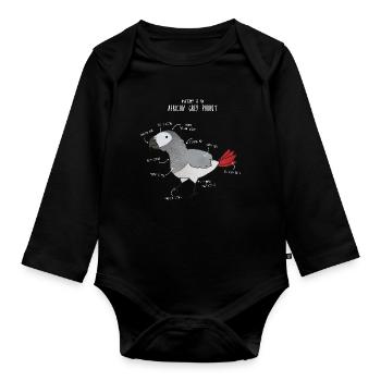 Ball Python Anatomy - Organic Longsleeve Baby Bodysuit - black - Front
