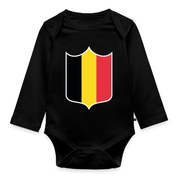 Belgien - Baby Bio-Langarm-Body - Schwarz - Vorne