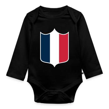 France - Body Bébé bio manches longues - noir - Devant
