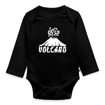 White Volcano - Organic Longsleeve Baby Bodysuit - black - Front