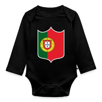 Portugal - Baby Bio-Langarm-Body - Schwarz - Vorne