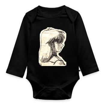 Étagère vintage - Body Bébé bio manches longues - noir - Devant