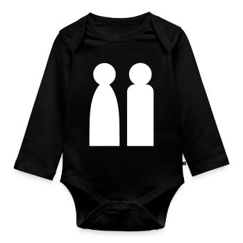 Minimalist Pair | Man & Woman Silhouette - Organic Longsleeve Baby Bodysuit - black - Front