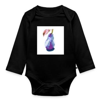 Pear in Pastels Abstract - Organic Longsleeve Baby Bodysuit - black - Front