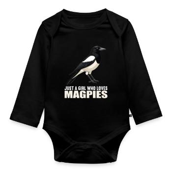 Elstern Elster - Baby Bio-Langarm-Body - Schwarz - Vorne