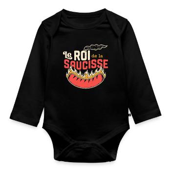 Le Roi de la Saucisse - Body Bébé bio manches longues - noir - Devant