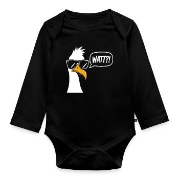 Sonnenbrillen Möwe mit Watt?! - Baby Bio-Langarm-Body - Schwarz - Vorne