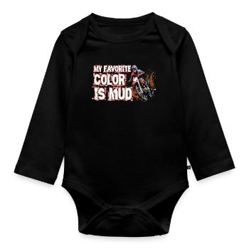 Meine Lieblingsfarbe Ist Schlamm - Baby Bio-Langarm-Body - Schwarz - Vorne