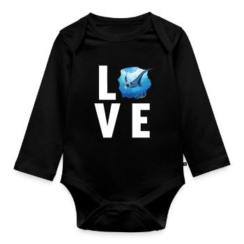 Raies Manta Raies - Body Bébé bio manches longues - noir - Devant
