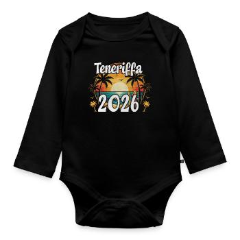 Teneriffa 2026 - Baby Bio-Langarm-Body - Schwarz - Vorne