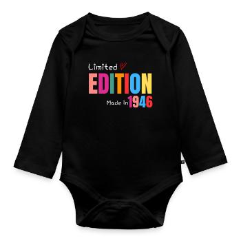 Limited edition Made in 1946 - Organic Longsleeve Baby Bodysuit - black - Front