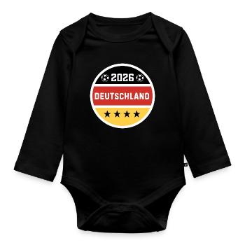 T-Shirt für einen Deutschen Fan - Baby Bio-Langarm-Body - Schwarz - Vorne