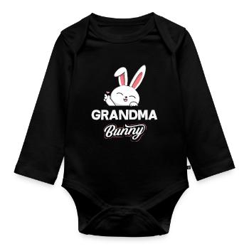 Happy Easter Sweet Easter Bunny Egg Hunt Easter Eggs - Organic Longsleeve Baby Bodysuit - black - Front