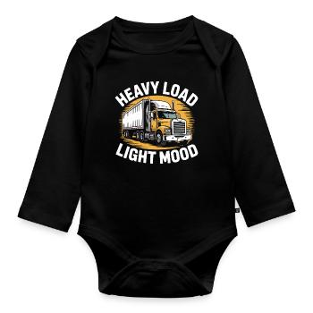 Chauffeur professionnel de camion cadeau - Body Bébé bio manches longues - noir - Devant