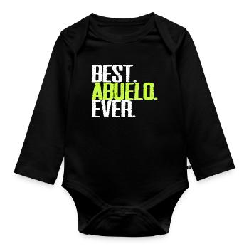 Best Abuelo Ever Opa Spanisch Spruch Retro Vintage - Baby Bio-Langarm-Body - Schwarz - Vorne