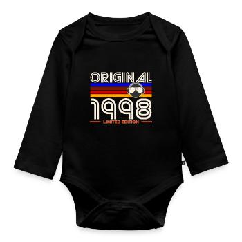 Original 1998 Limited Edition Retro - Baby Bio-Langarm-Body - Schwarz - Vorne