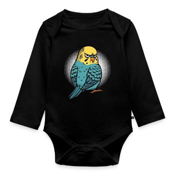 Budgerigars Budgie Owners Budgies - Organic Longsleeve Baby Bodysuit - black - Front