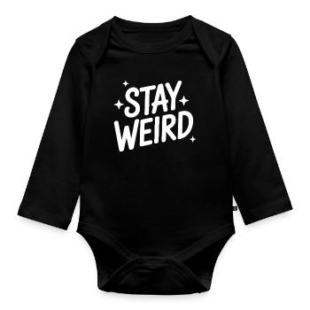 Reste bizarre et drôle à dire introverti - Body Bébé bio manches longues - noir - Devant