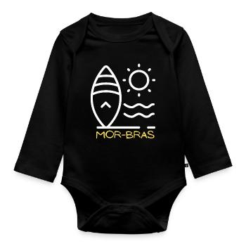 Mor Bras - Body Bébé bio manches longues - noir - Devant