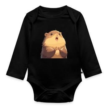 Murmeltiere Murmeltier - Baby Bio-Langarm-Body - Schwarz - Vorne