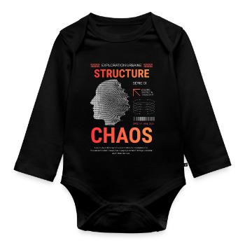 Structure Chaos Urbaine - Body Bébé bio manches longues - noir - Devant