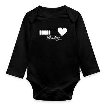 Heart-Loading Progress - Organic Longsleeve Baby Bodysuit - black - Front