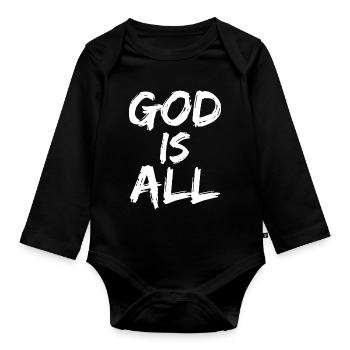 god is all - Baby Bio-Langarm-Body - Schwarz - Vorne