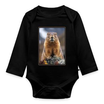 Murmeltiere Murmeltier - Baby Bio-Langarm-Body - Schwarz - Vorne