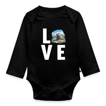 Murmeltiere Murmeltier - Baby Bio-Langarm-Body - Schwarz - Vorne
