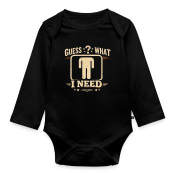 Guess What I Need Style Vintage Grunge Distressed - Organic Longsleeve Baby Bodysuit - black - Front