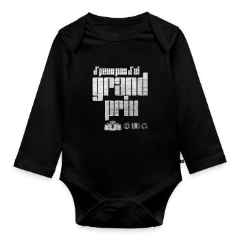 I can't, I have Grand Prix – grunge - Organic Longsleeve Baby Bodysuit - black - Front