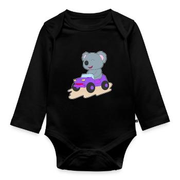 Koala Car - Body Bébé bio manches longues - noir - Devant