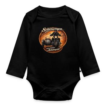 Seitenwagen, mein liebstes Anhängsel - Baby Bio-Langarm-Body - Schwarz - Vorne