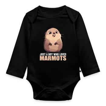 Murmeltiere Murmeltier - Baby Bio-Langarm-Body - Schwarz - Vorne
