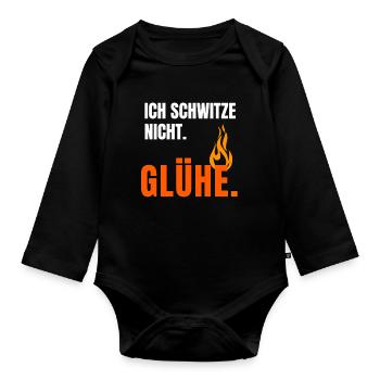 Ich Glühe Schon - Baby Bio-Langarm-Body - Schwarz - Vorne