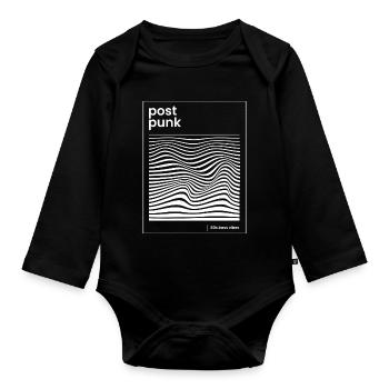 Post Punk Wave Pattern Poster - Organic Longsleeve Baby Bodysuit - black - Front