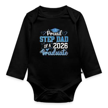 Promotion 2026 de Proud Step-Dad - Body Bébé bio manches longues - noir - Devant