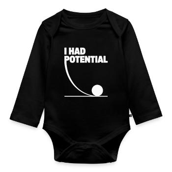 I Had Potential: Potential Graphics Math Gag - Organic Longsleeve Baby Bodysuit - black - Front