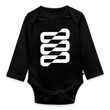 Flowwave-Stripes Abstract - Baby Bio-Langarm-Body - Schwarz - Vorne