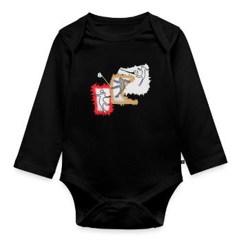 Dynamischer Ballspieler - Baby Bio-Langarm-Body - Schwarz - Vorne