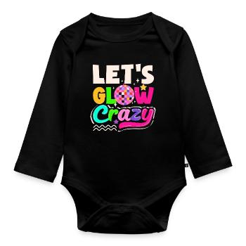 Retro Back to the 80s Vintage Design - Baby Bio-Langarm-Body - Schwarz - Vorne
