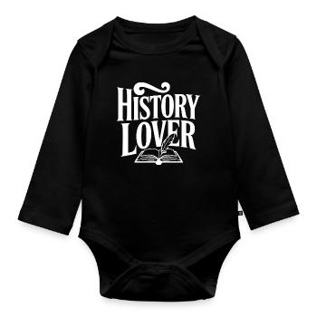 Amateur d’histoire - Body Bébé bio manches longues - noir - Devant