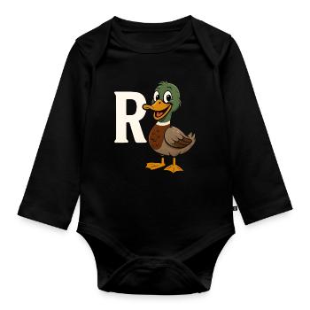 Pension Duck Retirement Pension Early Retirement Gift - Organic Longsleeve Baby Bodysuit - black - Front