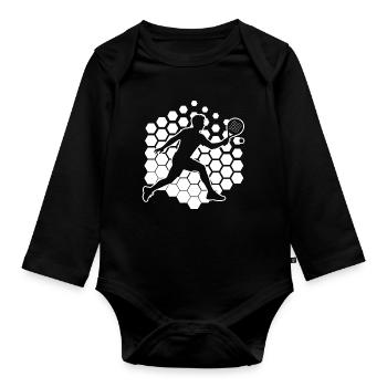 Padel Club Fans und Padel Schläger passen zusammen - Baby Bio-Langarm-Body - Schwarz - Vorne