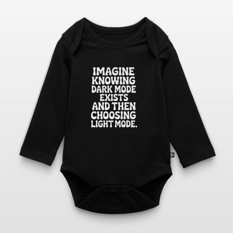 Le mode sombre existe Programmeur IT Nerd Coder Office Body Bébé bio manches longues