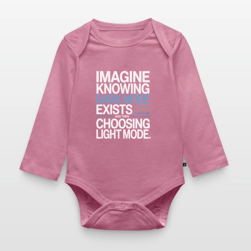 Dark Mode Exists Programmer IT Nerd Coder Office Organic Longsleeve Baby Bodysuit