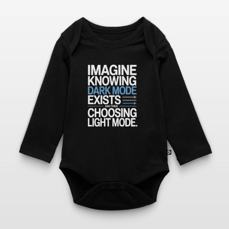 Le mode sombre existe Programmeur IT Nerd Coder Office Body Bébé bio manches longues