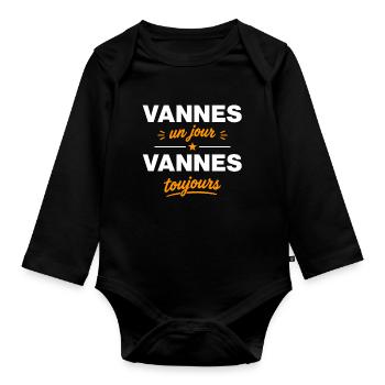 Vannes Jour Toujours - Body Bébé bio manches longues - noir - Devant
